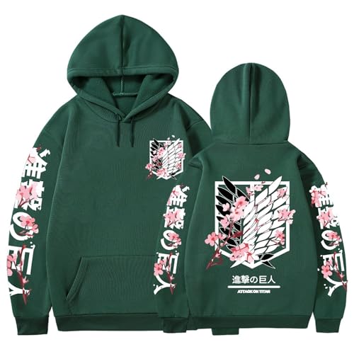 zhedu Anime AOT Hoodies Lose Lässige Pullover Tops Männer Frauen AOT Langarm Sweatshirts Y2K Streetwear (Color 02,XXL) von zhedu