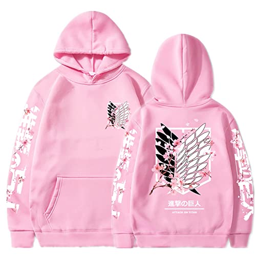 zhedu Anime AOT Hoodies Lose Lässige Pullover Tops Männer Frauen AOT Langarm Sweatshirts Y2K Streetwear (Color 04,M) von zhedu