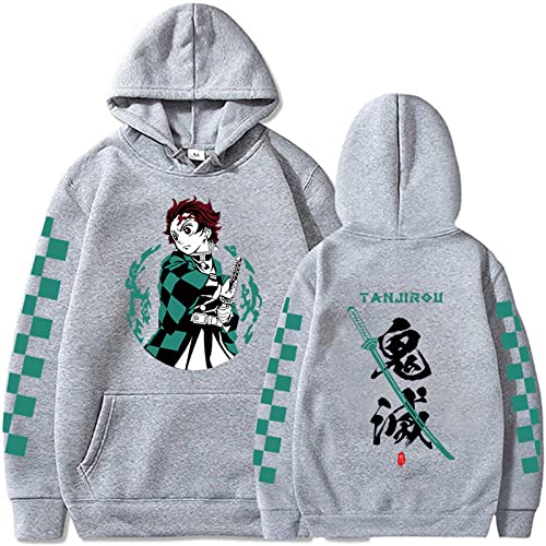 zhedu Anime Demon Slayer Hoodie Männer Und Frauen Print Pullover Harajuku Sweatshirts Langarm Lose Streetwear Hoodie Tops (S,Color 02) von zhedu