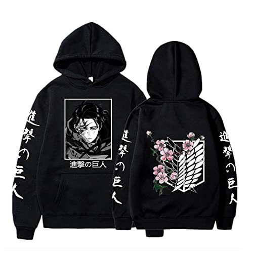 zhedu Anime Hoodie Attack on Titan Hoodies Männer Frauen Sweatshirts Harajuku Übergroßes Sweatshirt Pullover Streetwear Hip Hop Kleidung (3XL,Color 01) von zhedu