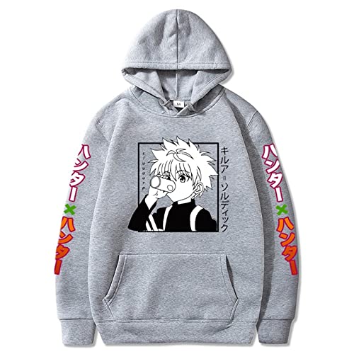 zhedu Anime Hunter X Hunter 2D Gedruckter Jungen-Mädchen-Hoodie Killua Zoldyck Cosplay-Sweatshirt Kinderkleidung (M,Color 02) von zhedu