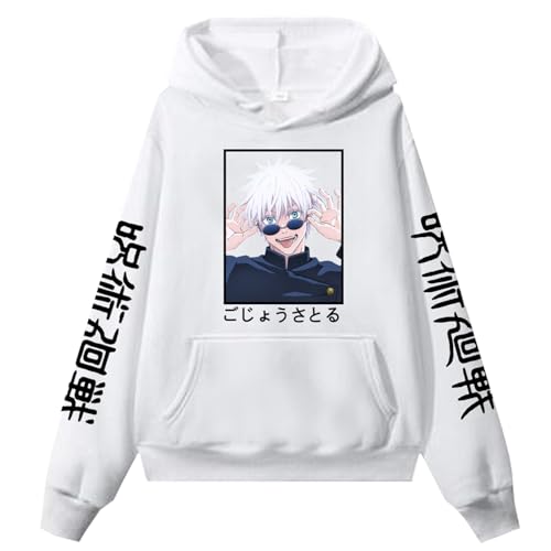 zhedu Anime Jujutsu Kaisen Männer/Frauen/Unisex Plus Größe Hoodie Herbst Winter Casual Pullover Gojo Satoru Print Pullover (Color 04,M) von zhedu