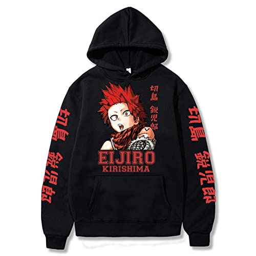 zhedu Anime My Hero Academia Hoodie Kirishima Eijirou 2D-Druck Langarm Pullover Tops Kinder Geschenk (4XL,Color 01) von zhedu