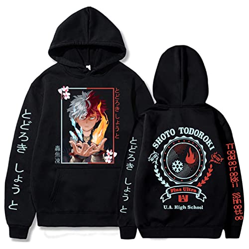 zhedu Anime My Hero Academia Hoodie Todoroki Shoto Sweatshirt Langarm Harajuku Street Pullover Übergroß (S,Color 01) von zhedu