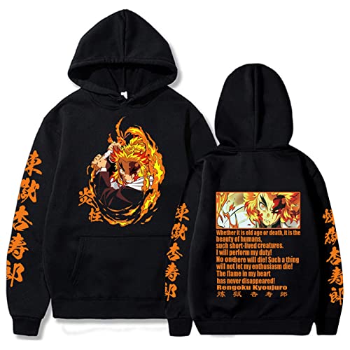 zhedu Anime Print Hoodies Demon Slayer Manga Sweatshirts Tanjiro Kimetsu No Yaiba Hoodie Harajuku Streetwear Clothes (M,Color 05) von zhedu