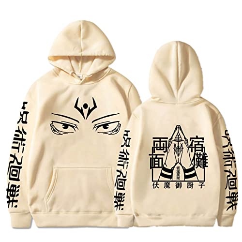 zhedu Anime Sweatshirts Jujutsu Kaisen Hoodie Unisex Fashion Casual Hoody Langarm Harajuku Streetwear Jungen/Mädchen Gedruckt (4XL,Color 02) von zhedu