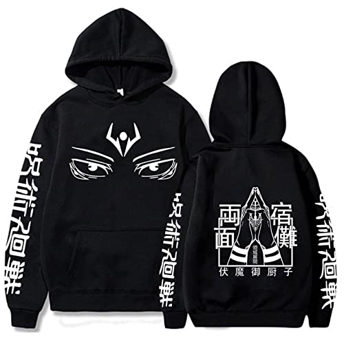 zhedu Anime Sweatshirts Jujutsu Kaisen Hoodie Unisex Fashion Casual Hoody Langarm Harajuku Streetwear Jungen/Mädchen Gedruckt (M,Color 01) von zhedu