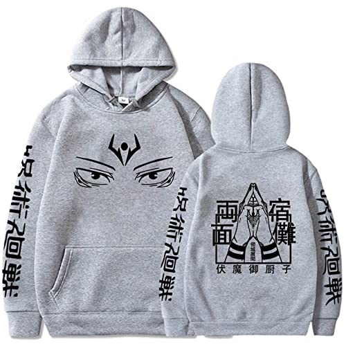 zhedu Anime Sweatshirts Jujutsu Kaisen Hoodie Unisex Fashion Casual Hoody Langarm Harajuku Streetwear Jungen/Mädchen Gedruckt (XXL,Color 04) von zhedu