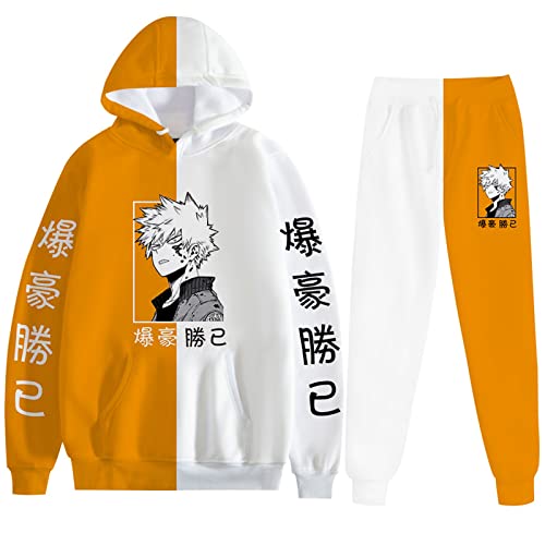 zhedu Anime Unisex My Hero Academia Hoodies Hosen Zweiteiler Sweatshirt Anzug Unisex Cosplay Trainingsanzug Outfits (XXS-4XL) (XL,color 06) von zhedu