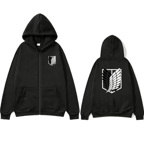 zhedu AOT Casual Outdoor Anime Reißverschluss Hoodie Mode Beliebte Langarmjacke Japanische Harajuku Y2k Streetwear (Color 03,M) von zhedu