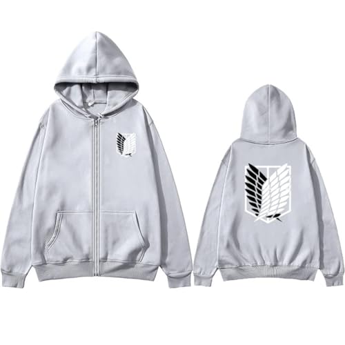 zhedu AOT Casual Outdoor Anime Reißverschluss Hoodie Mode Beliebte Langarmjacke Japanische Harajuku Y2k Streetwear (Color 04,M) von zhedu