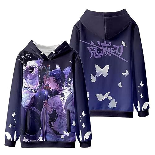 zhedu Demon Slayer Anime Hoodie 3D-Druck Streetwear Süße Jungen Mädchen Harajuku O-Ausschnitt Lose Pullover Sweatshirts (S,Color 03) von zhedu