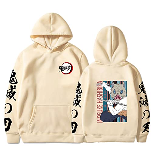 zhedu Demon Slayer Anime Hoodie Inosuke Hashibira Print Lässige Sweatshirts Mann Paar Cosplay Hoodies Sportswear Pullover Manga (XL,Color 05) von zhedu