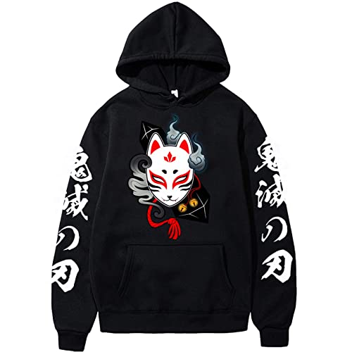 zhedu Demon Slayer Anime Hoodie Übergroßes Langarm-Sweatshirt Harajuku-Druck Pullover Lose Hoodies Streetwear-Kleidung (M,Color 01) von zhedu