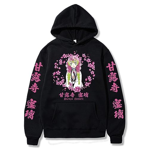 zhedu Demon Slayer Grafischer Pullover Kanroji Mitsuri Süße Damen Mädchen Harajuku Hoodie Lange Ärmel Sweatshirts Y2K Streetwear (Color 01,L) von zhedu