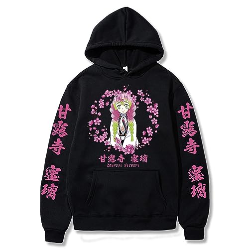 zhedu Demon Slayer Grafischer Pullover Kanroji Mitsuri Süße Damen Mädchen Harajuku Hoodie Lange Ärmel Sweatshirts Y2K Streetwear (Color 01,XXL) von zhedu