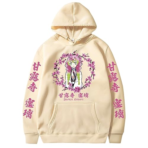 zhedu Kanroji Mitsuri Grafischer Pullover Süße Damen Mädchen Harajuku Hoodie Lange Ärmel Sweatshirts Y2K Streetwear (Color 03,M) von zhedu