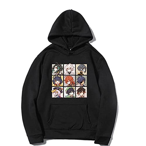 zhedu Genshin Impact Hoodie Unisex Streetwear Männer/Frauen Harajuku Ästhetische Sweathirt Süßes Anime Sweatshirt Manga Grafik Hoody Männlich (2xs-4xl) (3XL,Color 2) von zhedu