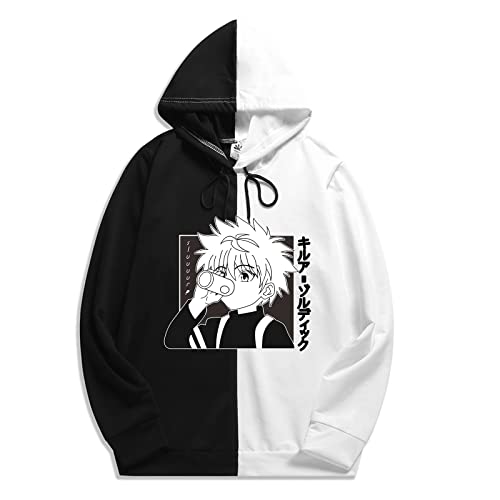 zhedu Hunter X Hunter Unisex Killua Zoldyck Langarm Mode Kapuzen Sweatshirt Cosplay Pullover Anime Kleidung (L,Color 01) von zhedu