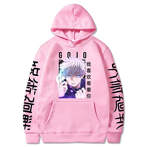 zhedu Japan Anime Jujutsu Kaisen Gojo Satoru Hoodies Sweatshirt Casual Anime Pullover Print Lose Langarm Herren Hoodie Streetwear (XL,Color 04) von zhedu