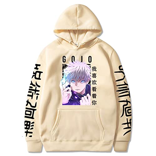 zhedu Japan Anime Jujutsu Kaisen Gojo Satoru Hoodies Sweatshirt Casual Anime Pullover Print Lose Langarm Herren Hoodie Streetwear (XXL,Color 08) von zhedu