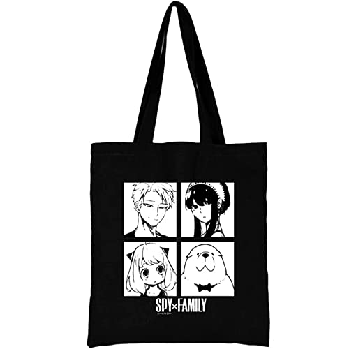 zhedu Japanische Anime SPY X FAMILY Print Tasche Handtasche Charaktere Einkaufstaschen Harajuku Einkaufstasche Canvas Umhängetaschen Geschenk (color 03) von zhedu
