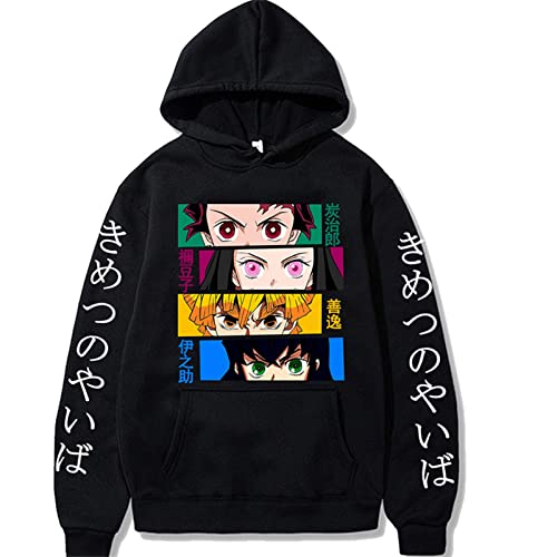 zhedu Japanischer Anime Demon Slayer Hoodie Graphic Hoodie Pullover Übergroßes Harajuku Casual Sweatshirt Für Herren Und Damen (XXL,Color 01) von zhedu