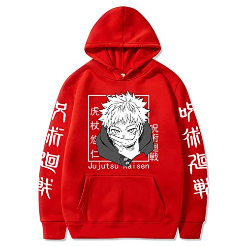 zhedu Jujutsu Kaisen Hoodie Jungen Mädchen Mantel Anime Harajuku Pullover Unisex Mode Casual Sweatshirt Mode Streetwear (L,Color 06) von zhedu