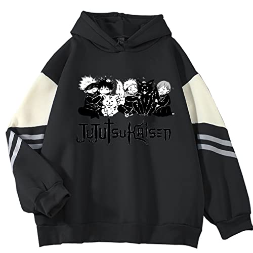 zhedu Jujutsu Kaisen Hoodie Männer/Frauen Mode Sweatshirts Gojo Satoru Druck Übergroßen Streetwear Casual Pullover Harajuku Mantel (L,Color 2) von zhedu