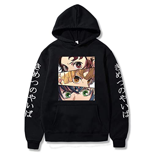 zhedu Lustige Heiße Anime Demon Slayer Hoodie Harajuku Sweatshirts Y2k Lose Lässige Pullover Kimetsu No Yaiba Druck Top (L,Color 01) von zhedu