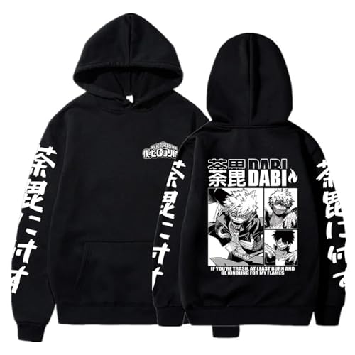 zhedu My Hero Academia Harajuku Hoodie Unisex Manga 2D Gedruckt Cosplay Langarm Dabi Grafik Casual Übergroße Hip Hop Y2k Pullover Anime Geschenke (Color 01,S) von zhedu