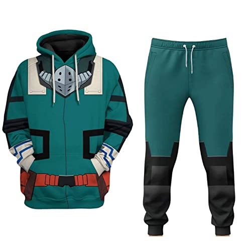 zhedu My Hero Academia Hoodie Cosplay Color Clashing Sweatshirt Pullover Harajuku Candy Farbe Langarm Für Unisex(S-5Xl) (4XL) von zhedu