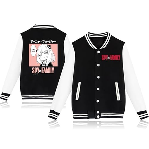 zhedu SPY X Family Strickjacke Unisex Anime Baseball Uniform Japanische Manga Graphic Sweatshirts Harajuku Preppy Style Hip Hop Streetwear (Color 05,M) von zhedu
