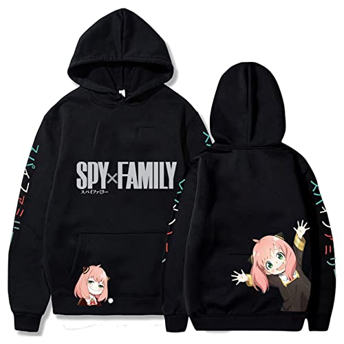 zhedu Spy X Family Hoodies Unisex Pullover Anya Forger Cute Anime Harajuku Kleidung Bedruckt Oversize Streetwear Männer Frauen Outwear (L,Color 01) von zhedu