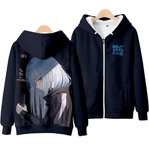 zhedu That Time I Got Reincarnated As A Slime Reißverschluss Hoodie Cosplay 3D Print Pullover Für Männer Und Frauen Streetwear Jacke (4XL,Color 03) von zhedu