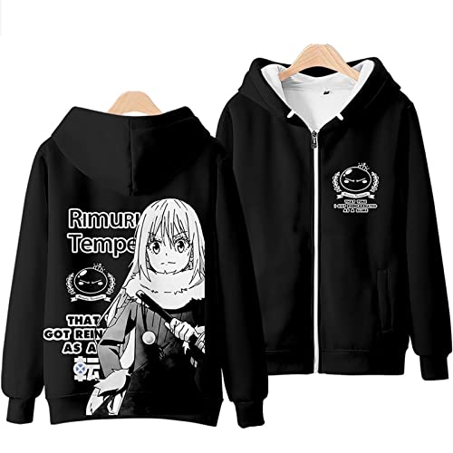 zhedu That Time I Got Reincarnated As A Slime Reißverschluss Hoodie Cosplay 3D Print Pullover Für Männer Und Frauen Streetwear Jacke (L,Color 01) von zhedu