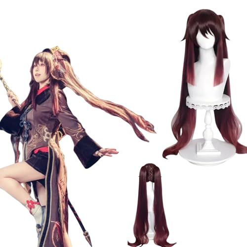 Anime Genshin Impact Hu Tao Cosplay Perücke für alle Charaktere Halloween Karneval Party für Frauen Mädchen und Jungen von zhengzhouyuetu