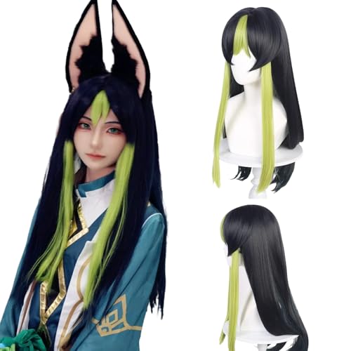 Anime Genshin Impact Tighnari Cosplay Perücke für alle Charaktere Halloween Karneval Party für Frauen Mädchen und Jungen(Lang) von zhengzhouyuetu
