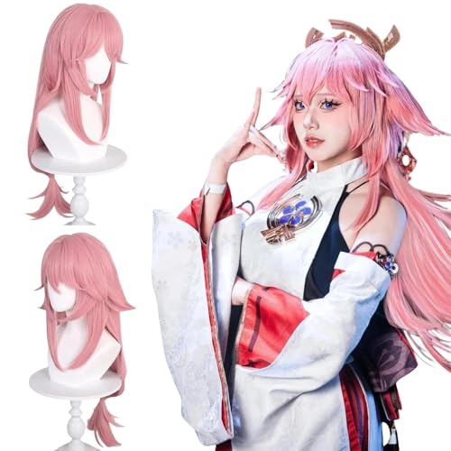 Anime Genshin Impact Yae Miko Cosplay Perücke für alle Charaktere Halloween Karneval Party für Frauen Mädchen und Jungen von zhengzhouyuetu
