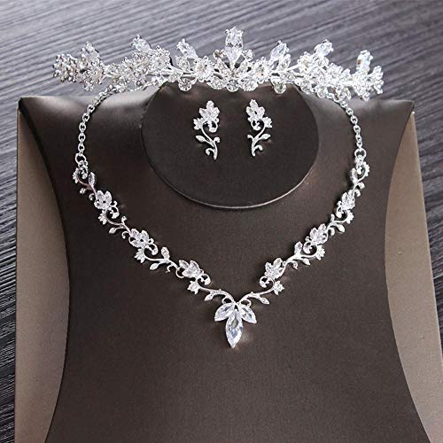 Zirkonblatt Brautschmuck Set Strass Diadem Diadem Krone Halsreif Halskette Ohrringe Hochzeit Zirkonblatt Brautschmuck Set Strass Diadem Diadem Krone Halsreif Halskette Ohrringe Hochzeit von zhenyifan996