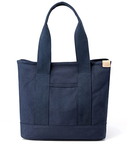 zhongningyifeng Lässige Damen-Einkaufstasche aus Segeltuch mit Tragegriff oben, große Kapazität, Einkaufstasche für Arbeit, Reisen (Blue, M) zhongningyifeng Lässige Damen-Einkaufstasche aus Segeltuch mit Tragegriff oben, große Kapazität, Einkaufstasche für Arbeit, Reisen (Blue, M) von zhongningyifeng