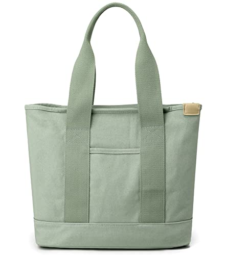 Canvas Frauen Tote Bag Casual Top Griff Satchel Große Kapazität Handtaschen Einkaufstasche für Arbeit Reisen, Grün , Large, modisch von zhongningyifeng