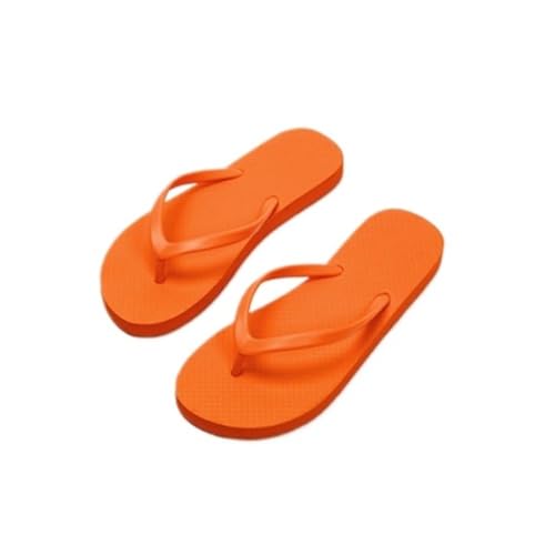 zhongqunli Hausschuhe für Damen, Damen Flip-Flops for Anklippen – Sommer-Strandsandalen mit flacher Sohle,für Damen und Herren(Orange,39 EU) von zhongqunli