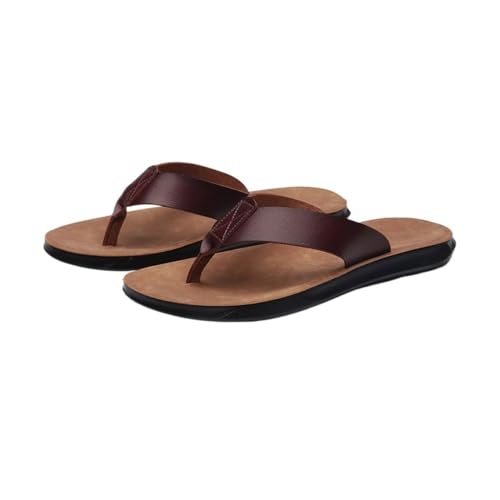 zhongqunli Hausschuhe für Damen, Flip-Flops-Sandalen for Herren – Freizeitschuhe for den Strand mit weicher Sohle for draußen,für Damen und Herren(Redbrown,41 EU) von zhongqunli