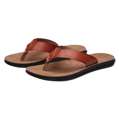 zhongqunli Hausschuhe für Damen, Flip-Flops-Sandalen for Herren – Freizeitschuhe for den Strand mit weicher Sohle for draußen,für Damen und Herren(Yellowbrown,41 EU) von zhongqunli
