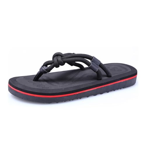 zhongqunli Hausschuhe für Damen, Paar-Strand-Flip-Flops for Damen, Sommer-Clip-On-Sandalen, lässige Hausschuhe,für Damen und Herren(Black,37 EU) von zhongqunli