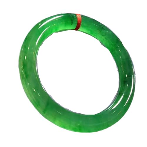 zhuBAOHE Armreif aus natürlicher Smaragd-Jade für Frauen und Mädchen, echt mit Zertifikat, Schutz, Glücksarmband, Armreifen,Grün,54mm von zhuBAOHE