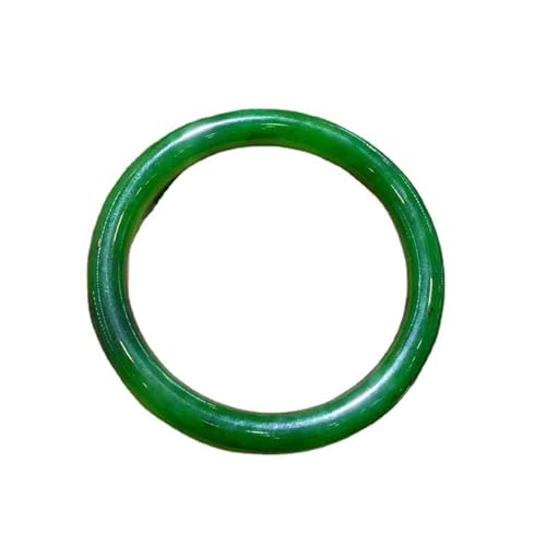 zhuBAOHE Natürliches grünes Jadearmband zum Stressabbau, Schmuckgeschenke, Chalcedon-Armreif, klassischer Vintage-Armreif für Damen, für Mädchen,Grün,64mm von zhuBAOHE