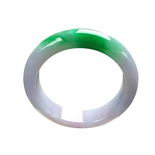 zhuBAOHE Sonnenscheingrünes Jade-Armband, natürliches Myanmar, breiter Teller, schwimmende Blume, Eis, klebriger Samen, vollgrünes Jade-Armband,Grün,54mm von zhuBAOHE