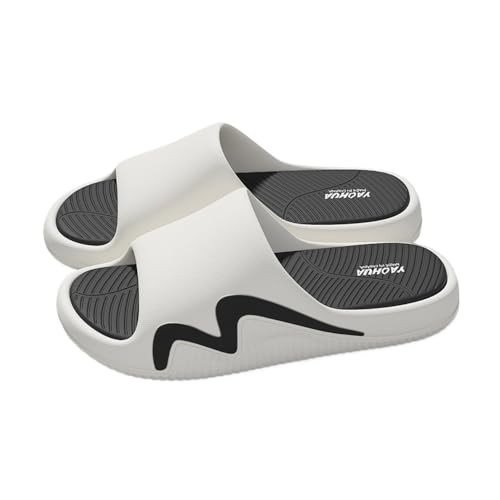 zhuyanbo007 Badezimmer-Hausschuhe Herren Sommer EVA Sandalen Hausschuhe - Dicke Sohle Casual Outdoor Sports Slide für Home Sower, Unisex(Whiteblack,43 EU) von zhuyanbo007